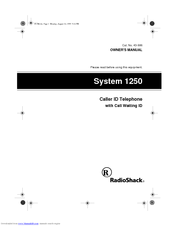 Radio Shack System 1250 Owner's Manual