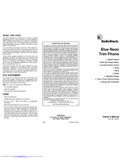 Radio Shack 43-861 Owner's Manual