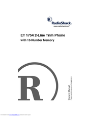 Radio Shack 43-1754 Owner's Manual