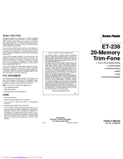 Radio Shack ET-238 Owner's Manual