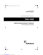 Radio Shack TAD-1028 Owner's Manual