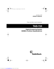 Radio Shack 43-725 Owner's Manual
