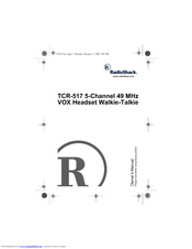 Radio Shack TCR-517 Owner's Manual