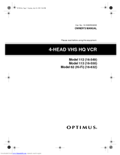 Optimus 62 (16-632) Owner's Manual