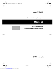 Radio Shack Optimus 66 Owner's Manual