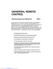 Ramsey Electronics URC1 Owner's Manual