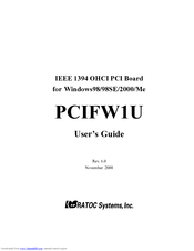 Ratoc Systems PCIFW1U User Manual