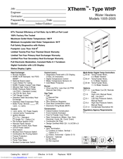 Raypak 1005-2005 Specification Sheet