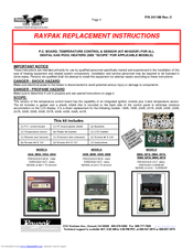 Raypak 405A Replacement Instructions Manual