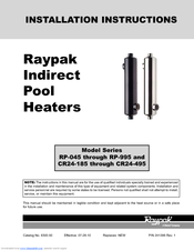 Raypak RP-185 Installation Instructions Manual