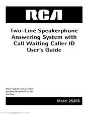 RCA 25205 User Manual