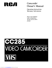 Rca CC-285 Owner's Manual
