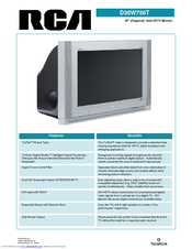 RCA D30W750T Specification Sheet