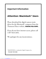 RCA MACINTOSH CDS1000 User Manual
