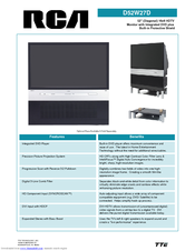 RCA D52W27D Specification Sheet