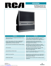 RCA HD52W56 Technical Specifications