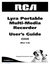 RCA X3030 - Lyra - Digital AV Recorder User Manual