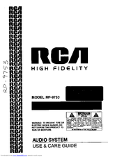 RCA RP-9753 Use And Care Manual