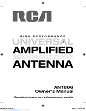 RCA ANT806 - ANT 806 - TV Antenna Owner's Manual