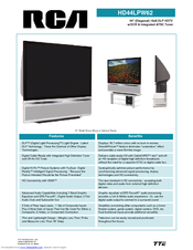 RCA HD44LPW62 Technical Specifications