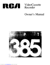 Rca VPT 385 Owner's Manual