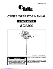 RedMax Power Auger AG2300 Owner's/Operator's Manual