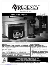 Regency U41 Owners & Installation Manual