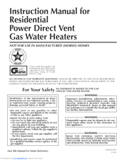 Reliance Water Heaters 606 Instruction Manual