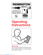 Remington 500V Operating Instructions Manual