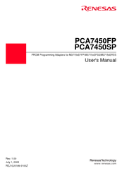 Renesas PROM Programming Adapters PCA7450FP User Manual