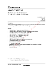 Renesas HD151TS207SS Specification Sheet