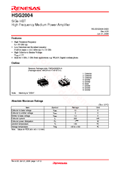 Renesas HSG2004 Specifications