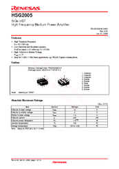 Renesas HSG2005 Specifications