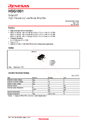 Renesas HSG1001 Specification Sheet