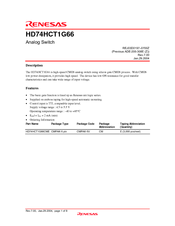 Renesas HD74HCT1G66 Specification Sheet