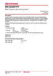 Renesas M61323SP/FP Specifications