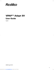 ResMed Flow Generator VPAP Adapt SV User Manual