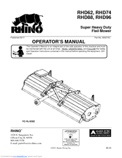RHINO RHD62 Operator's Manual