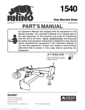 RHINO 1540 Parts Manual