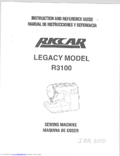 Riccar LEGACY R3100 Instruction And Reference Manual