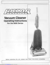 Riccar 8000 series Operating Instructions Manual
