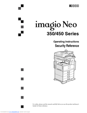 Ricoh imagio Neo 450 series Security Manual