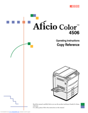 Ricoh 4506 Copy Reference Manual