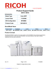 Ricoh D014 Product Support Manual