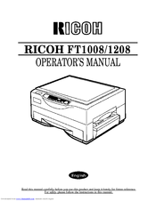 Ricoh FT 1008 Operator's Manual