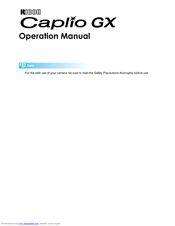 Ricoh Caplio GX Operation Manual