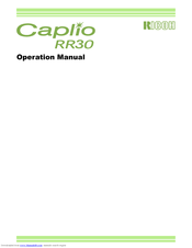 Ricoh Caplio RR30 Operation Manual