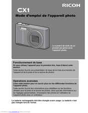 Ricoh CX1 Mode D'emploi