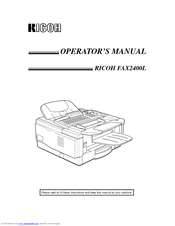 Ricoh FAX2400L Operator's Manual