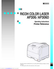 Ricoh AFICIO AP306D Printer Reference